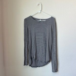 Black and white striped Old Navy luxe long sleeve tee, great for layering!
